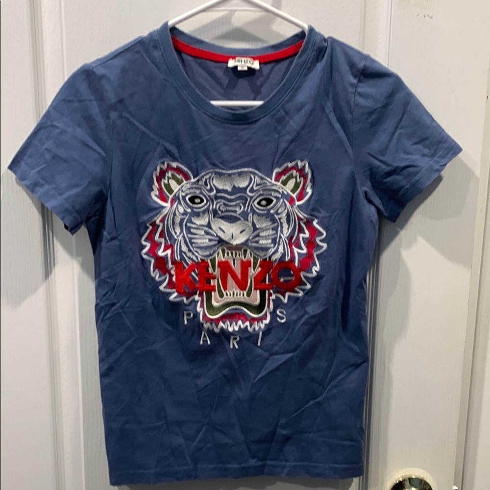 Kenzo Kids Blue Tiger Graphic T-Shirt